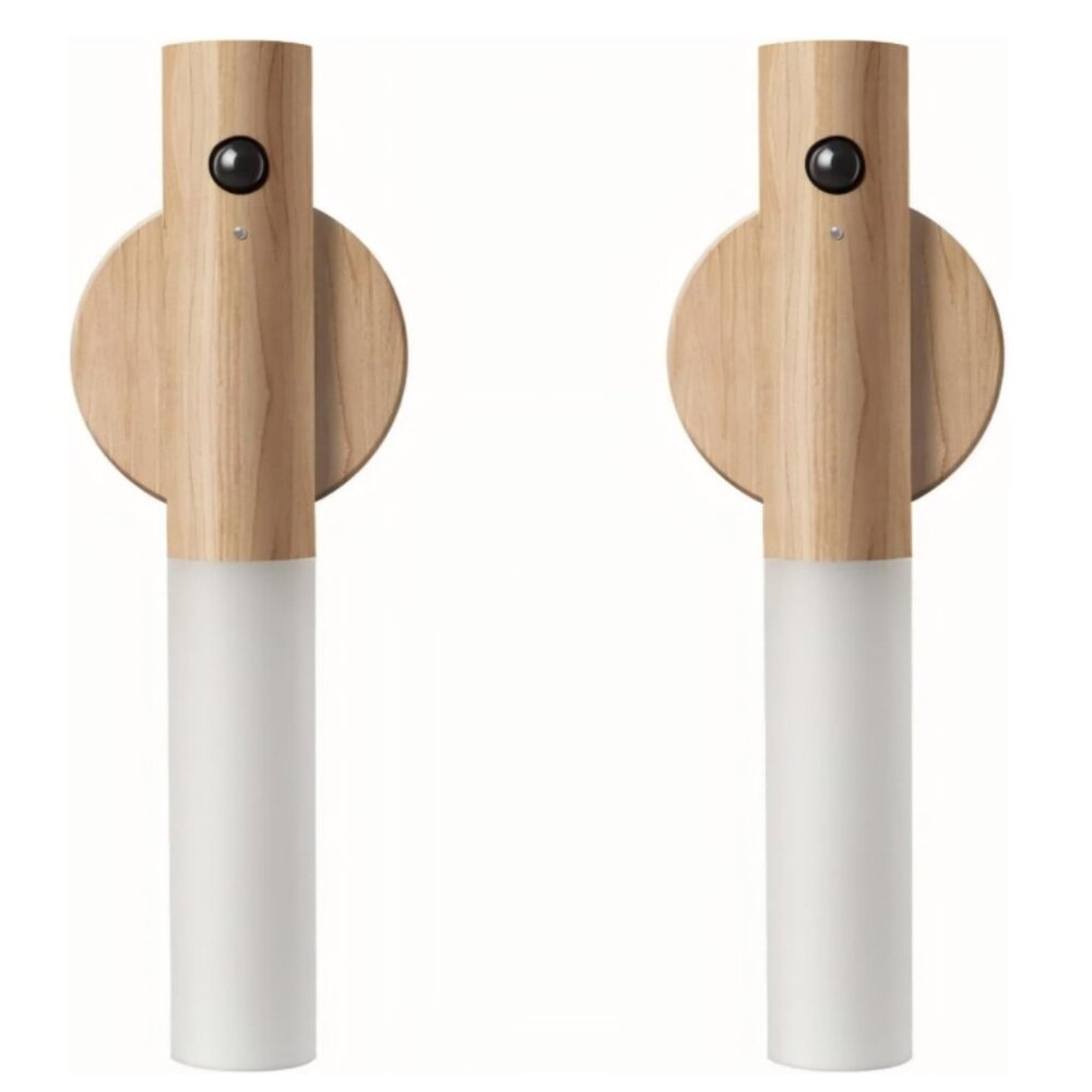 2 Pack Motion Sensor LED Night Lights USB Rechargeable Magnetic Base Wall Lamps